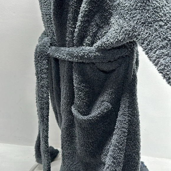 Barefoot Dreams CozyChic Bath Robe Belted #509 Blue Gray Size 2 Oversized Medium - Picture 7 of 12